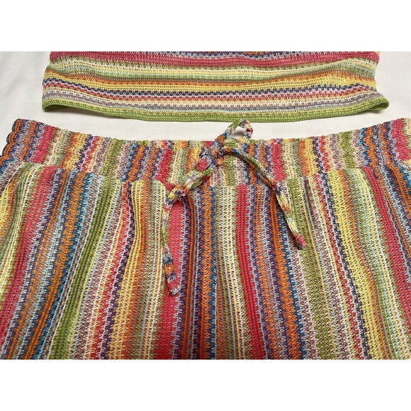 Derek Heart Size Crochet Knit Tank & Shorts Set L 11/13 BoHo Hippie Retro New - Picture 5 of 15